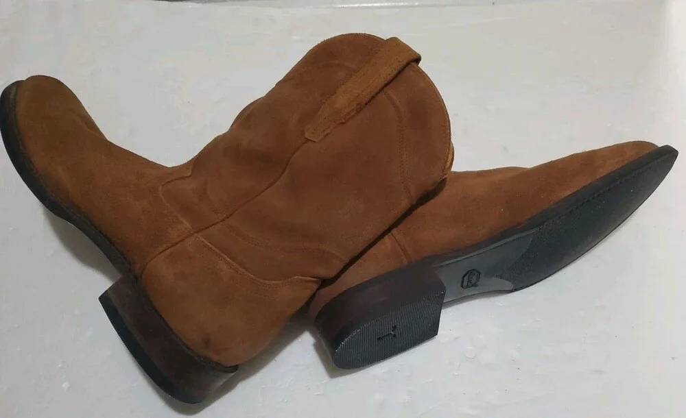 Tecovas The Shane Suede Roper Boots Mens Size 13 D Honey Brown Suede Western